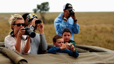 A family on safari with Abercrombie & Kent.
