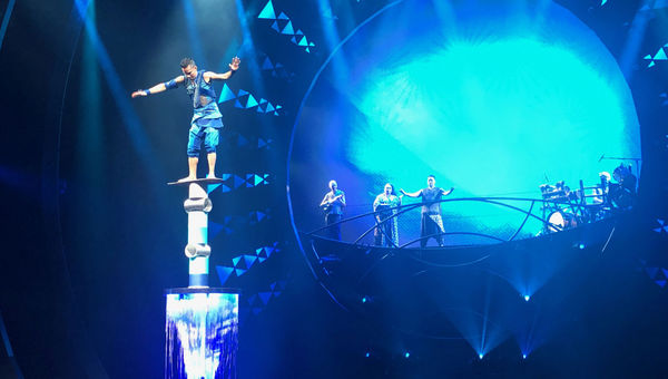 In the Cirque du Soleil show "Auana," surfing is honored through a balancing Rola Bola act.