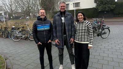 From left, Intrepid CEO James Thornton, Sawadee Reizen managing director Berend Simons and Zina Bencheikh, managing director of Intrepid's EMEA region.