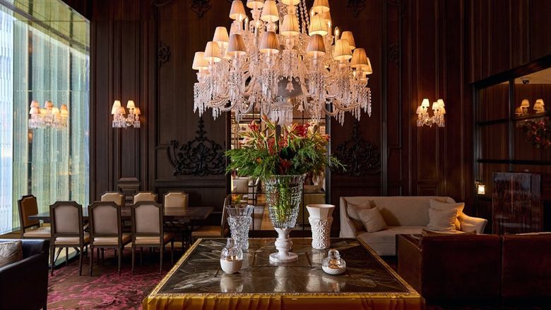 The Baccarat Hotel New York's Petit Salon. Baccarat is one of Starwood Hotels' luxury brands.